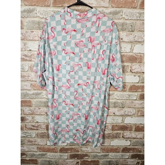 Kenny Flowers Men's Island Classics Rayon Flamingo Button Up Shirt 2XL - Picture 3 of 8